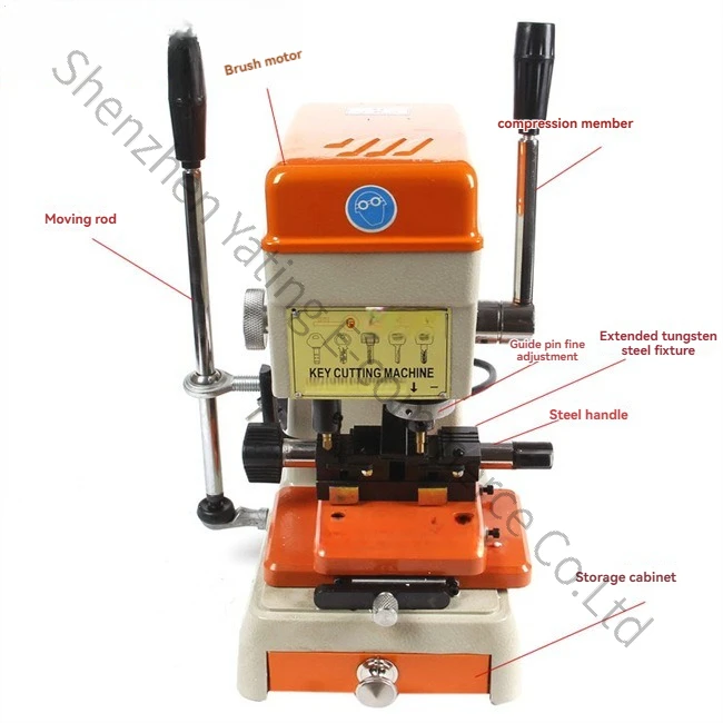 998C Key Duplication Machine, Vertical Drilling Machine Key Duplicating Cutting Machine 110V 220V for Key Copy Processing Work