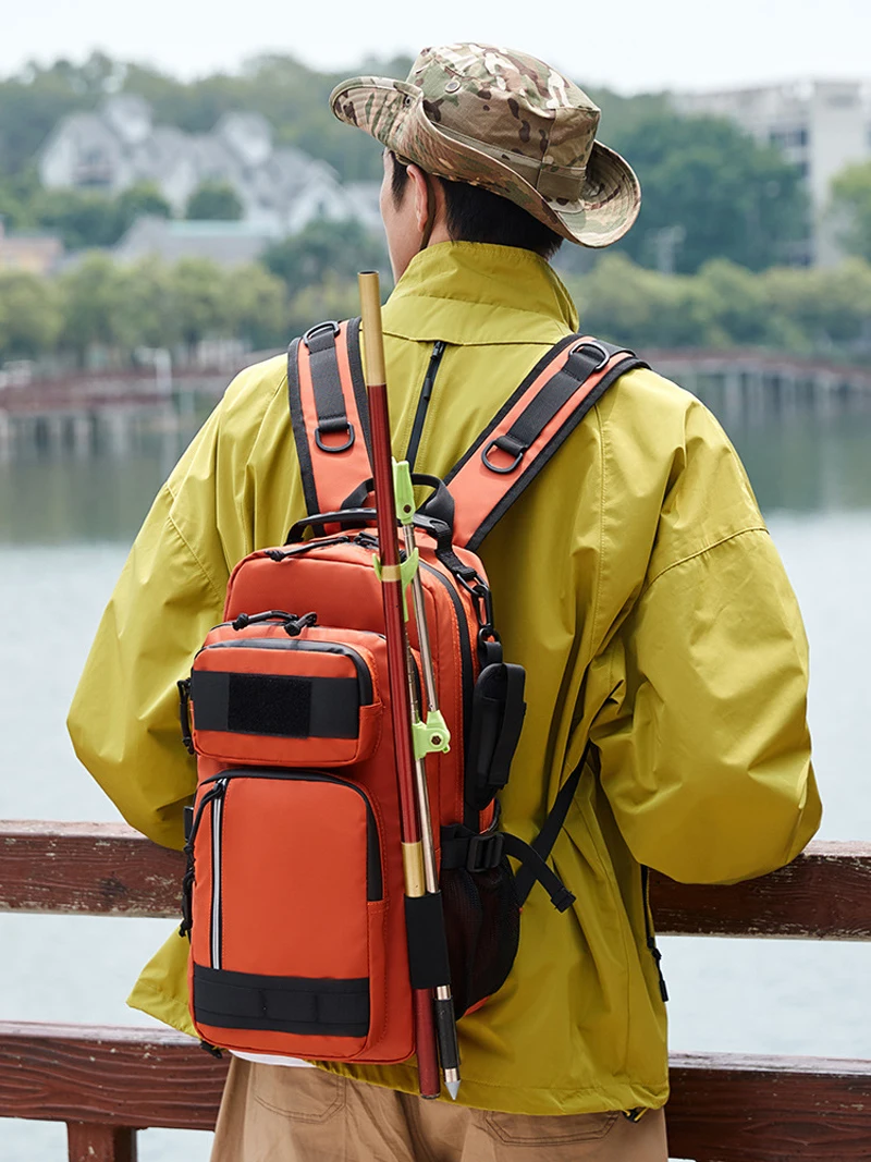 

Men Waterproof Fishing Lure Backpack Professional Fishing Rod Storage Bag Outdoor Hiking Camping Travel Touring Shoulder Bags