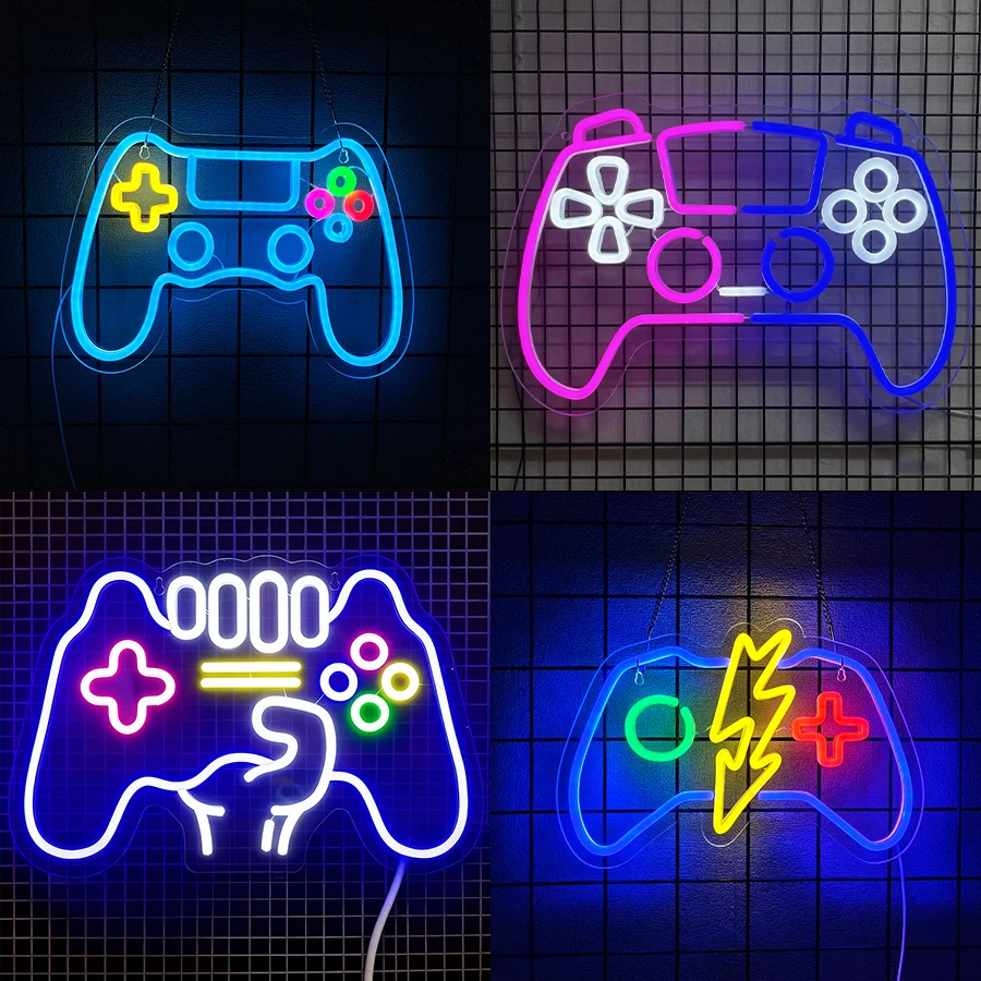 سلسلة وحدة التحكم في الألعاب علامة النيون لديكور الحائط ، لافتة تضيء لغرفة المعيشة ، ديكور غرفة الألعاب ، النادي ، أفضل الهدايا للمراهقين ، الألعاب #1