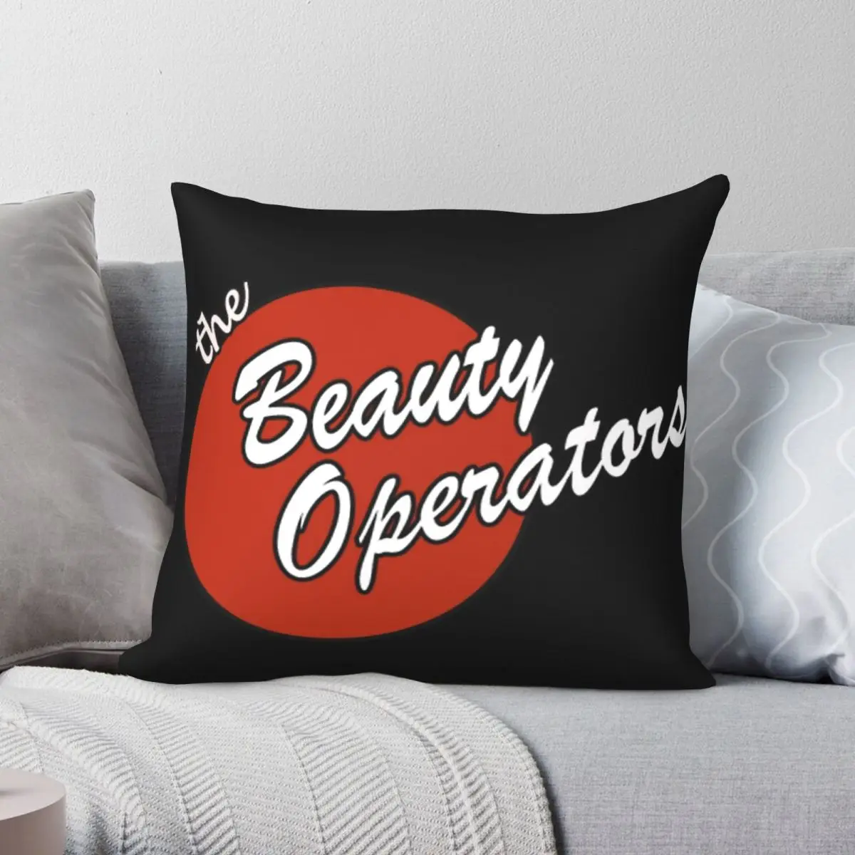 Beauty Operators Square Pillowcase Polyester Linen Velvet Pattern Zip Decorative Sofa Seater Cushion Case 45x45