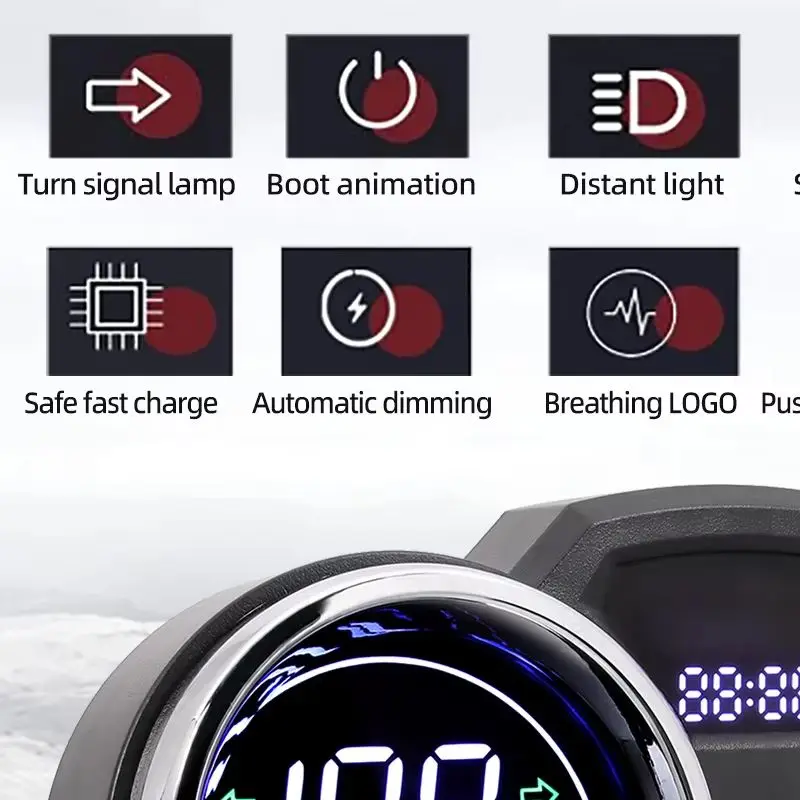 for Suzuki GN125 GN150 GN 125 EN125 GSX125 QS125 Yes125 Digital Meter LED Speedometer Motorcycle Instrument