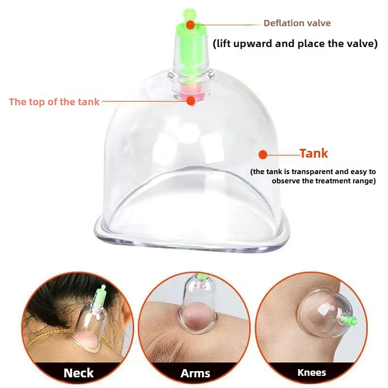 3 Pcs set Thickened explosion-proof Curved Vacuum C1 Cups Cupping for Joint Suction Chinese Massage Traditional