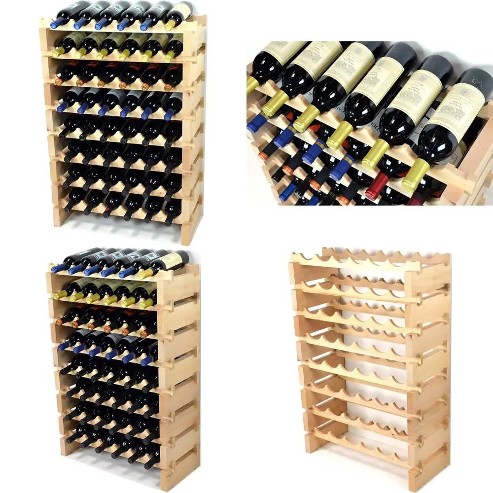 

Модульная винная полка с конструкцией из бука для хранения бутылок емкостью 24–72 лет, вмещающая 6 бутылок на ряд, до 12 рядов, новейшее усиление