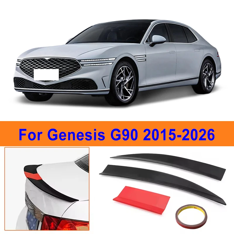 

For Genesis G90 2015-2026 3-Section ABS Rear Trunk Spoiler 115-125cm Adjustable Sports Decor Top Wing Car Exterior Parts