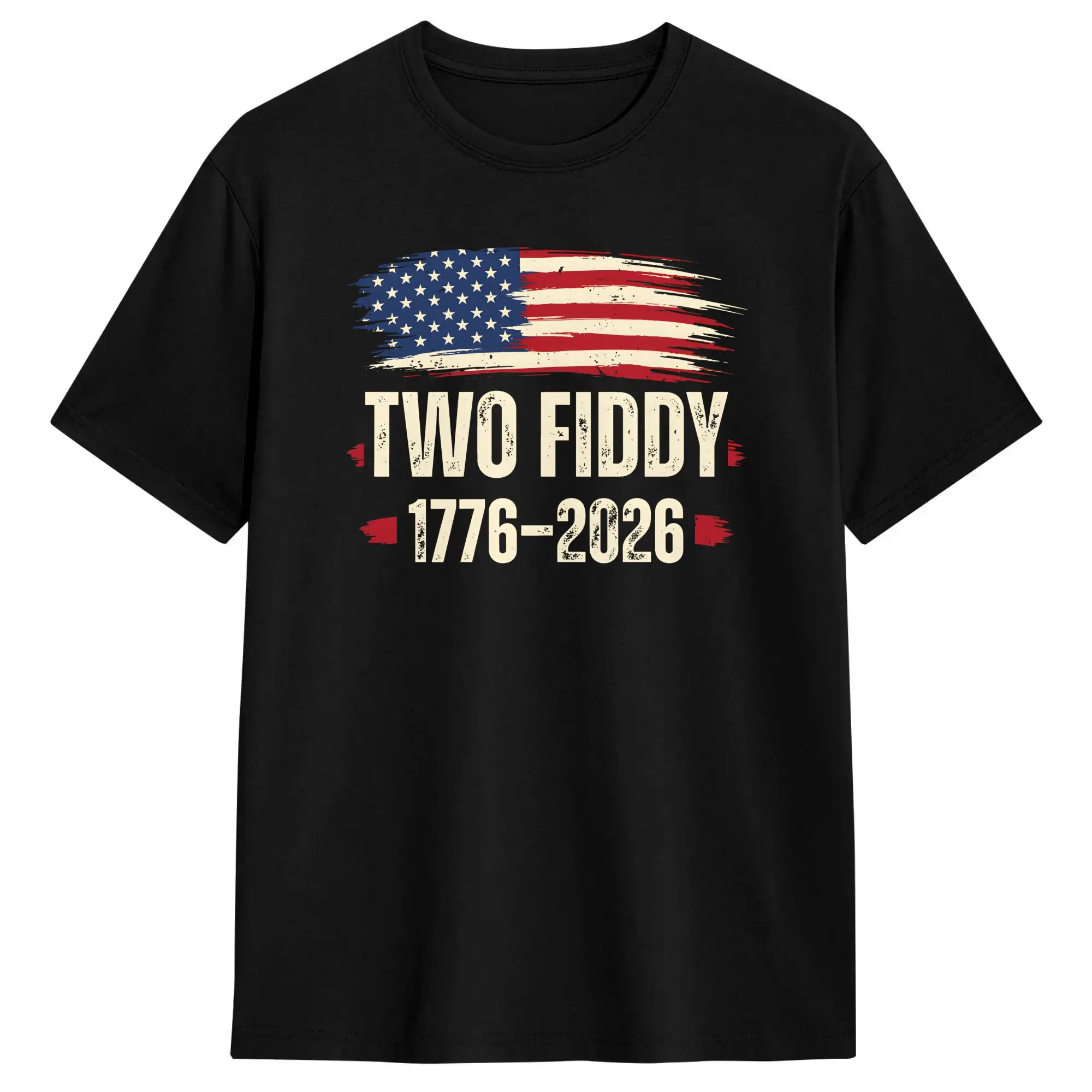 U.S. 250Th Anniversary Cotton T-Shirt For Men Summer Two Fiddy  Y2K Retro T Shirts Crew Neck Hip Hop Tees Big Size Clothing