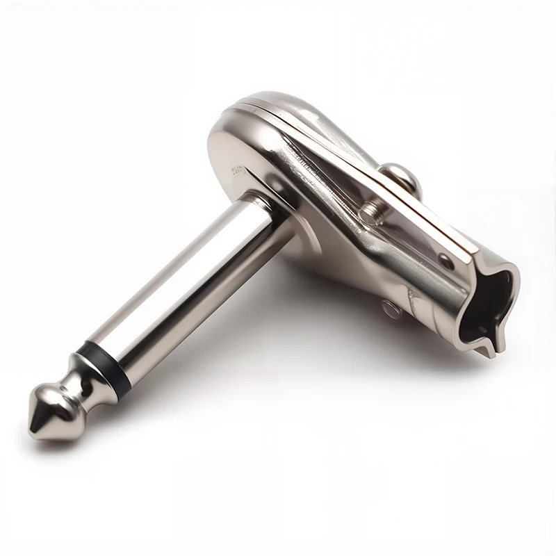 Metal TS Mono TRS Stereo Connector 6.35MM Jack Plug 90 Degree for Guitar Amplifier Audio Equipment