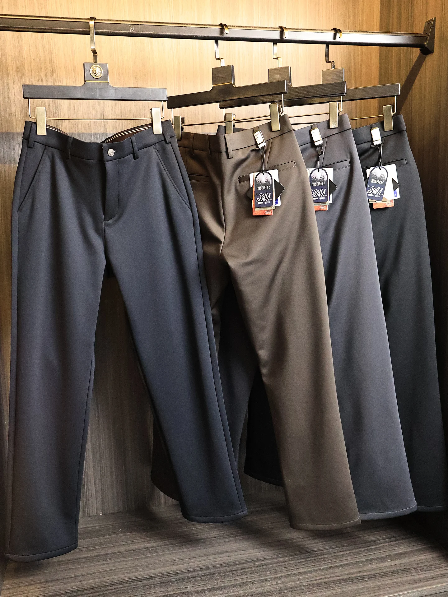 Business Casual Men's Thickened Fleece Straight Leg Pants Autumn Winter ODM Company Single Fashion Urban Style Warmth