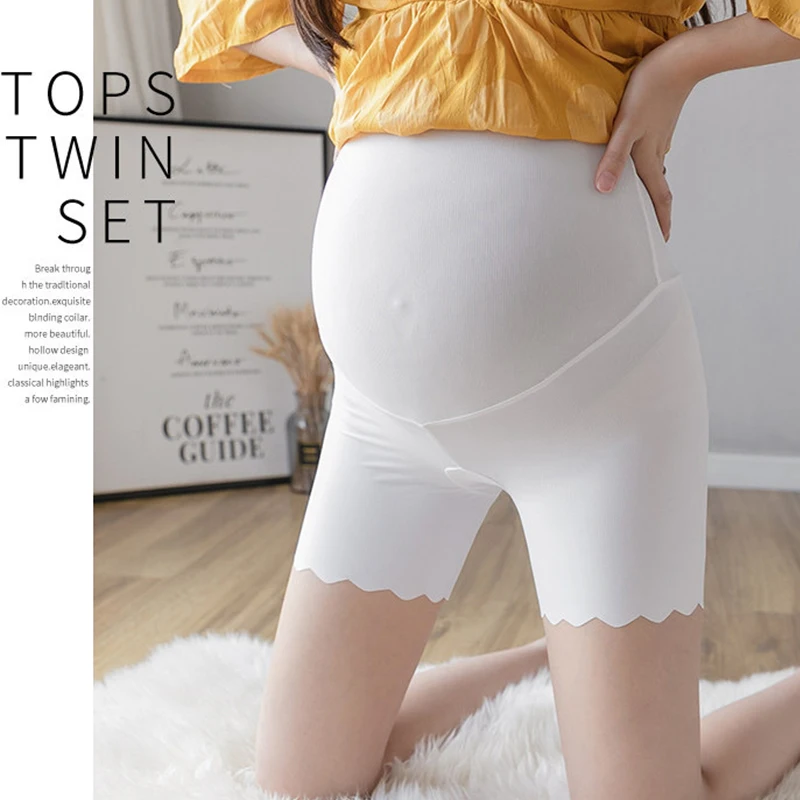 Regular ice silk pregnant women's underwear four corner summer thin pregnant women's safety pants Light proof leggings High Wais