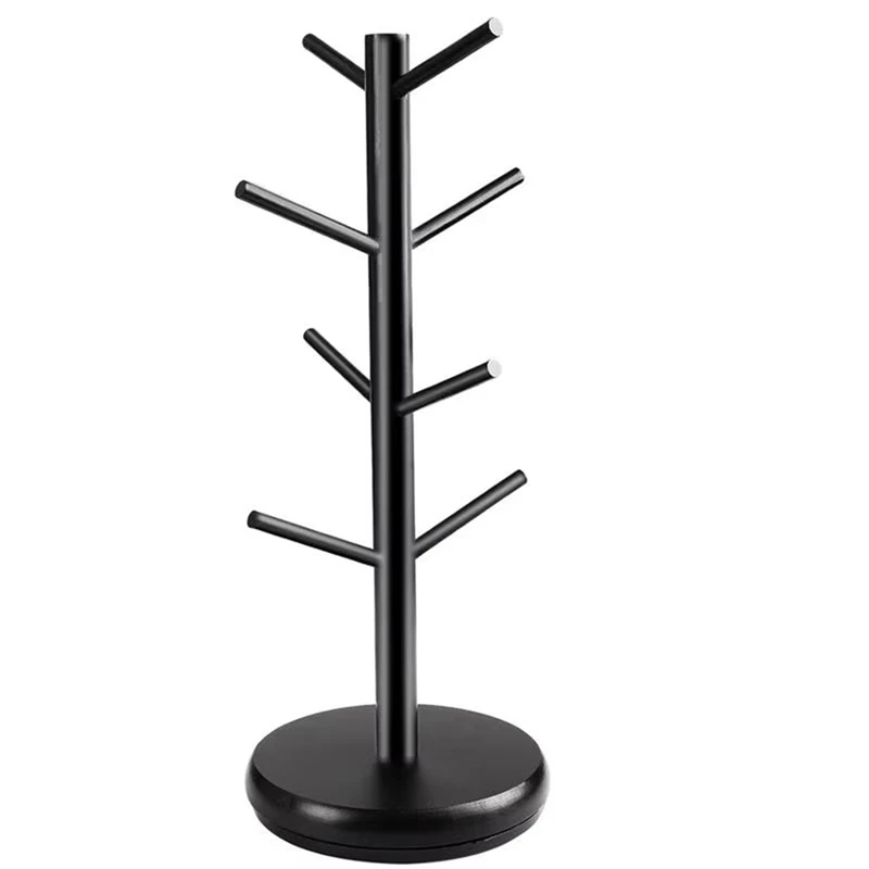 Coffee Mug Tree 360 Rotated Coffee Cup Tree With 8 Hooks Coffee Counter Bar Multifunction Display Rack Thicker Base