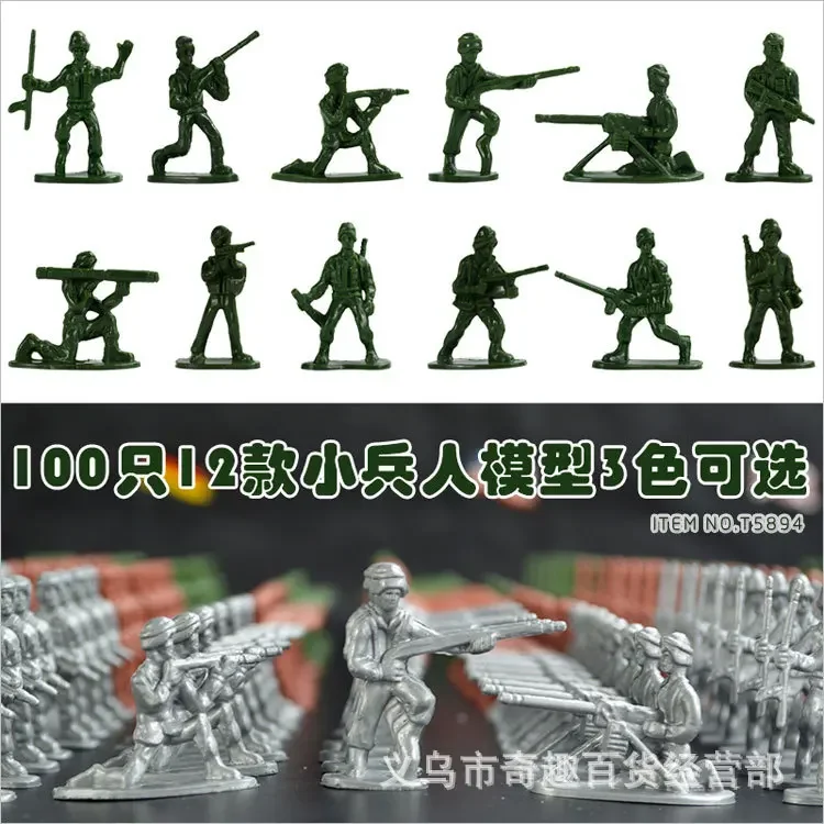 100pcs/lot Hot Bag Soldier Toys 12 stype Static Small Soldier Person Military Model Children Toys Wholesale Mixed Batch - view 5
