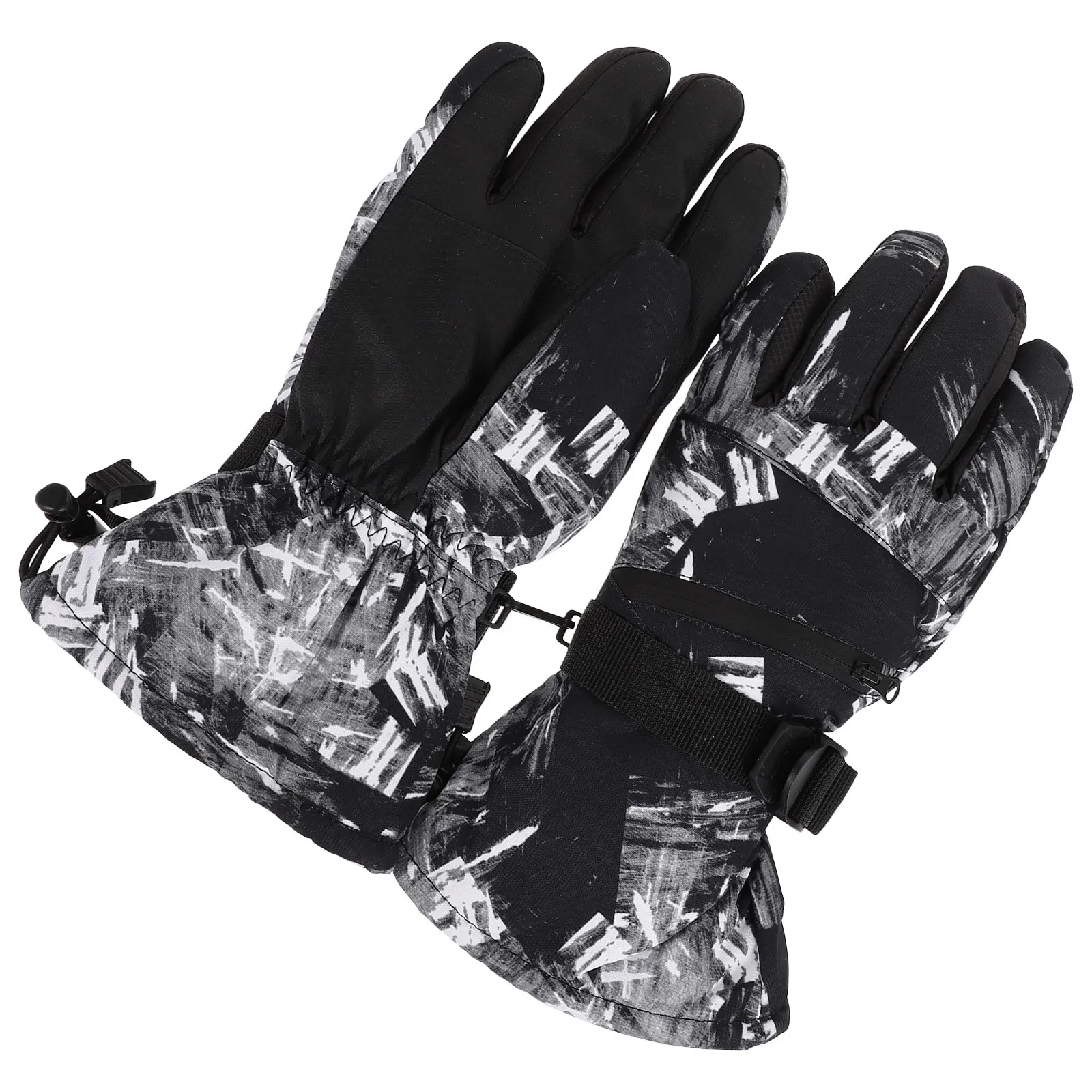 

1Pair Outdoor Winter Gloves Warm Fleece Lined Waterproof Windproof Adjustable Skiing Cycling Durable Anti-Slip Riding Gloves