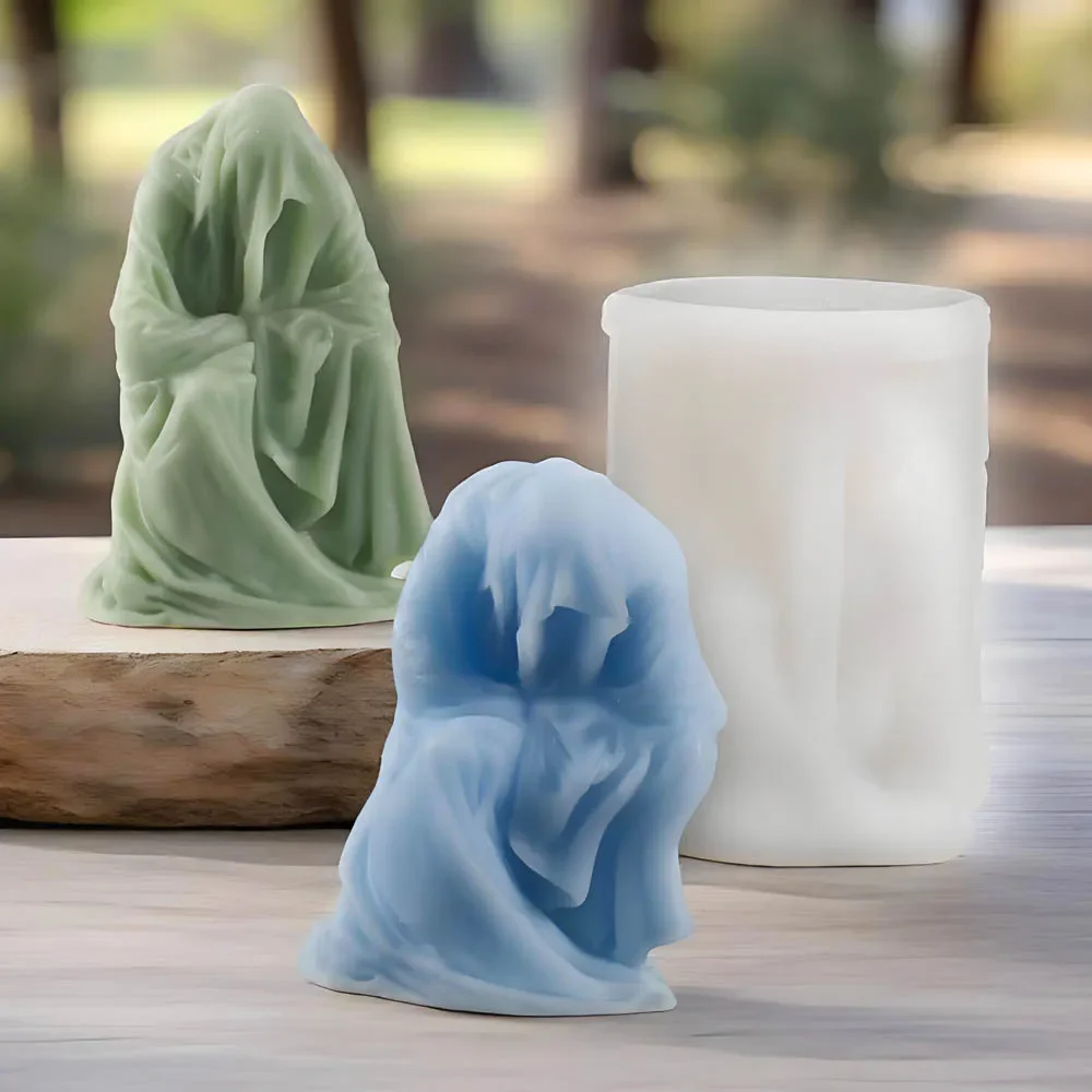 VERIDIAN 3d Character Silicone Molds Home Decoration Virgin Praying Plaster Aromatherapy Candle Making Kit Epoxy Resin Molds