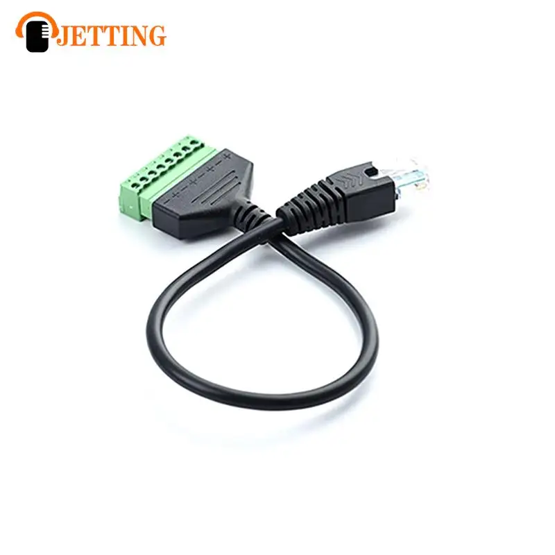 1pc RJ45 Ethernet Male To 8 Pin AV Terminal Screw Adapter Converter Block Plug cable