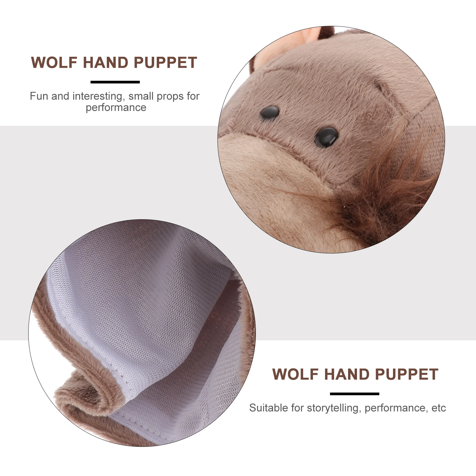 Show Hand Puppet Wolf Storytelling Toy Animal Baby Cartoon Plush Fabric Role Play Interactive Child Children's Toys