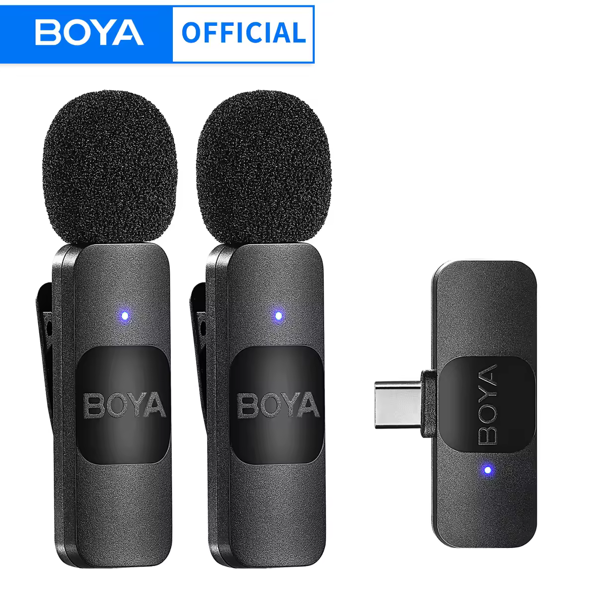 מיקרופון אלחוטי מיני BOYA BY-V מקצועי לאייפון, אייפד, אנדרואיד, שידור חי, הקלטת משחקים, ראיונות ובלוג