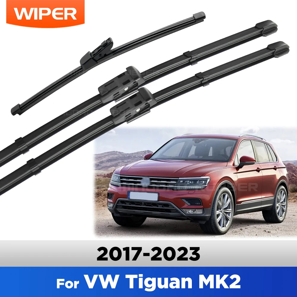 Zestaw piór wycieraczek przednich i tylnych do VW Tiguan MK2 2017 2018 2019 2020 2021 2022 2023Szyba przednia 26"+21"+14"
