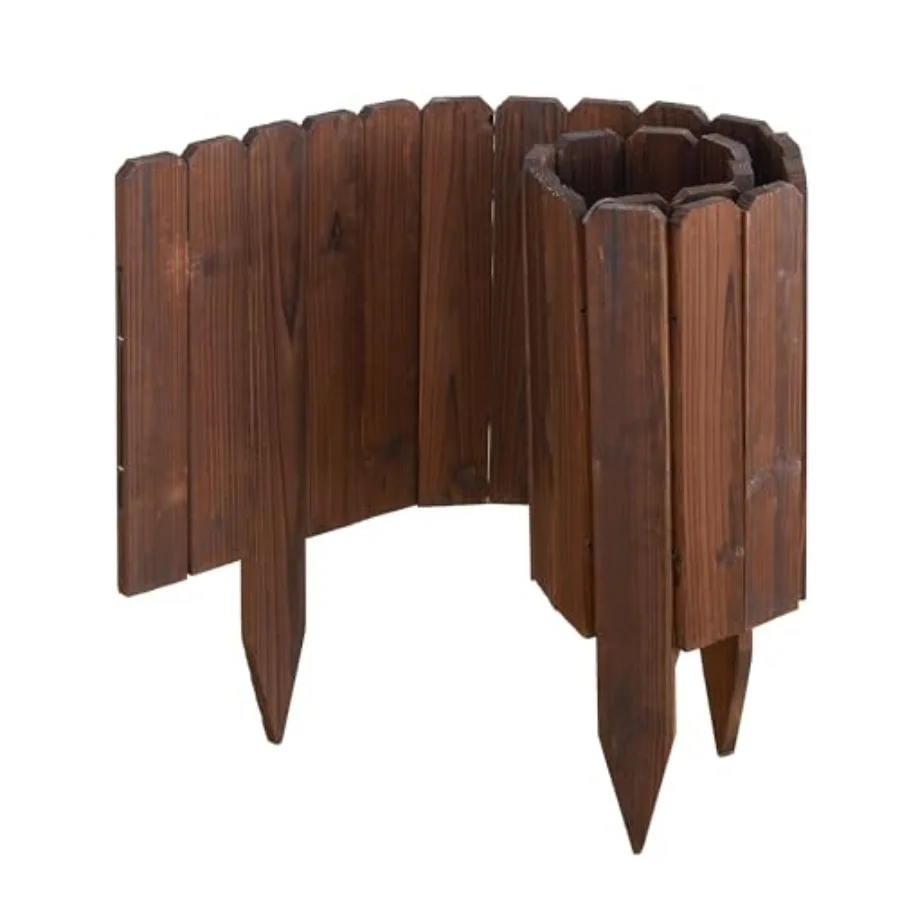 

Wooden Garden Fence Wood Garden Edging Border Decorative Landscape Border Edging, Planting Tree Fence Landscape Edging Flower B
