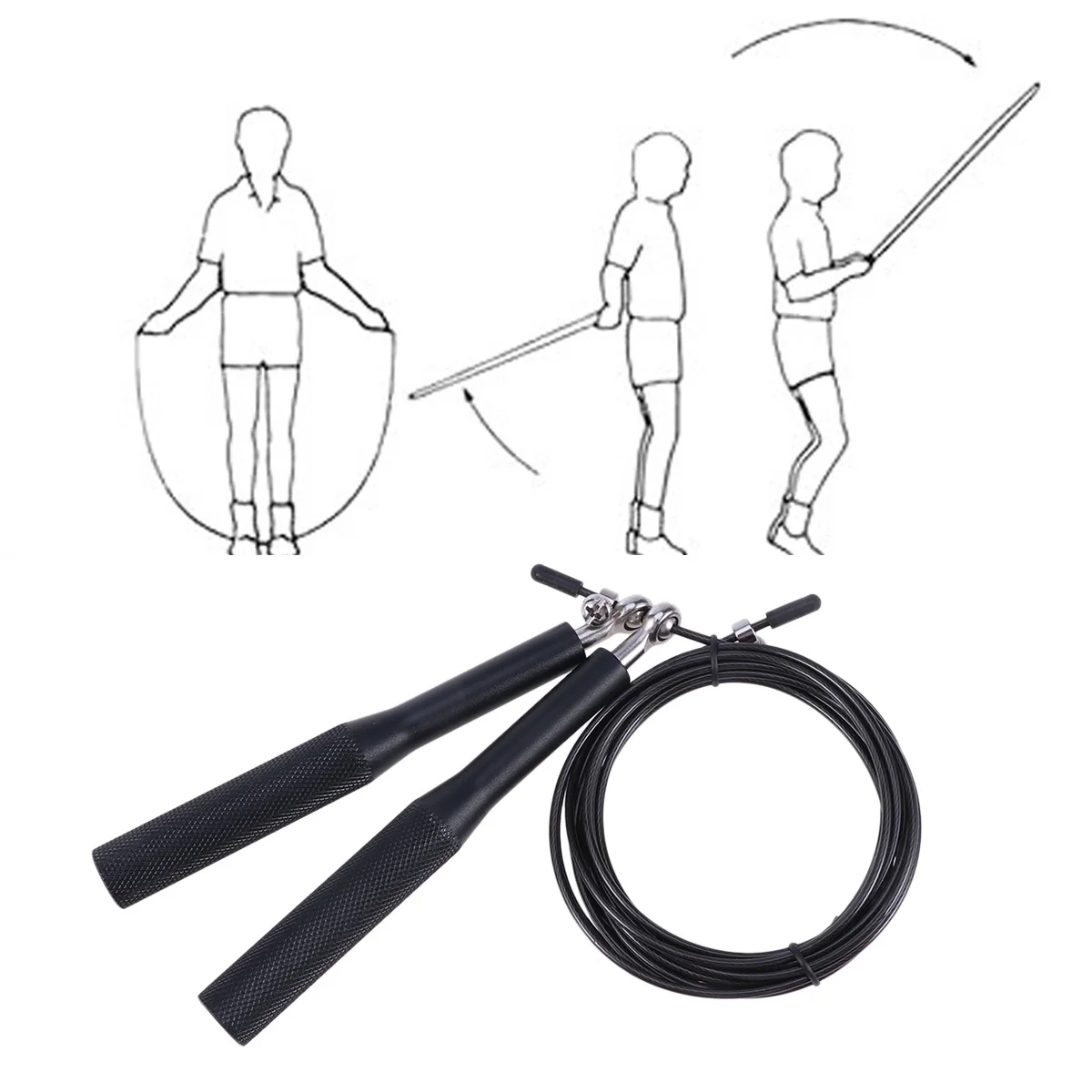 

Aluminum Alloy Jump Rope Ball Bearing Adjustable Cable For Fast Workout Fitness Training Skipping Rope Home Gym Outdoor Use