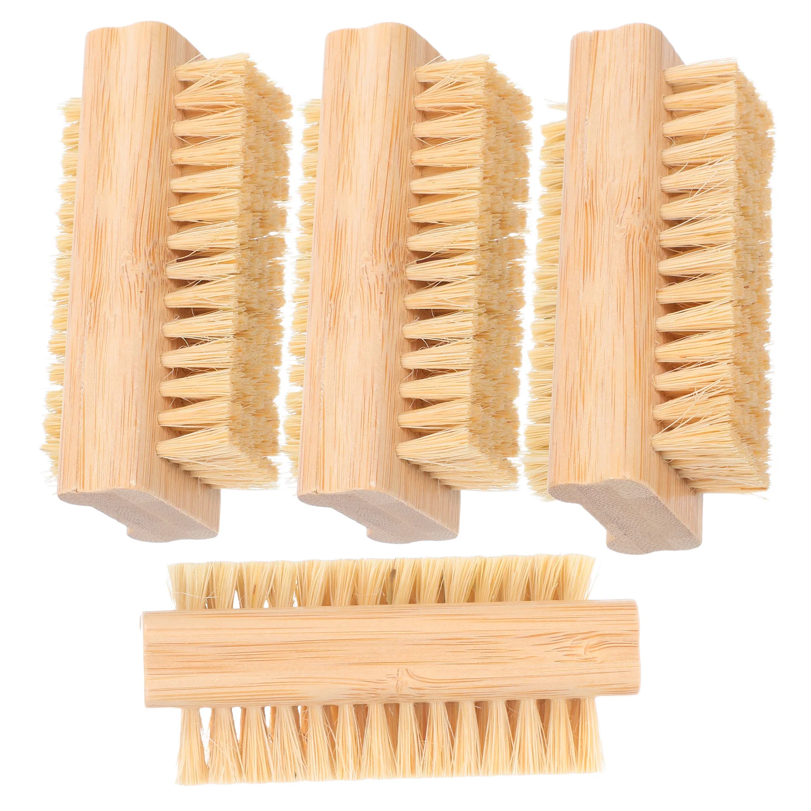 

4pcs Nail Cleaning Brush Bamboo Handle Dual-Sided Manicure Tool For Fingernails Toes Under Nail Cleaner Professional Salon