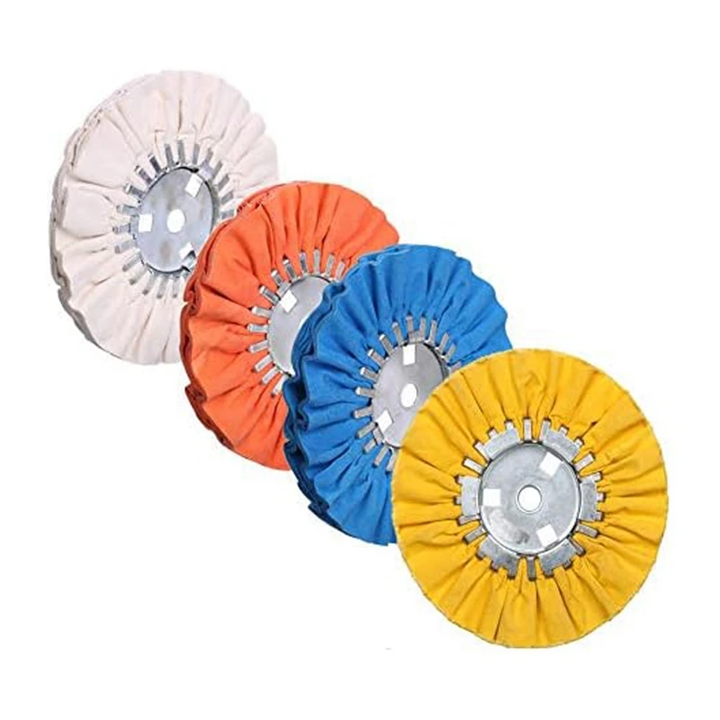 Airway Polishing Wheel Kit, Woodworking Machinery Cloth Wheels For Angle Grinder, 8Inch Diameter, 4PCS