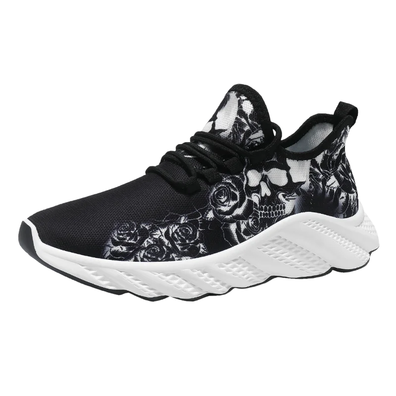 

Designer Casual sneakers men's printed new non-slip fashion breathable flat casual flying fabric sports large size men's shoes