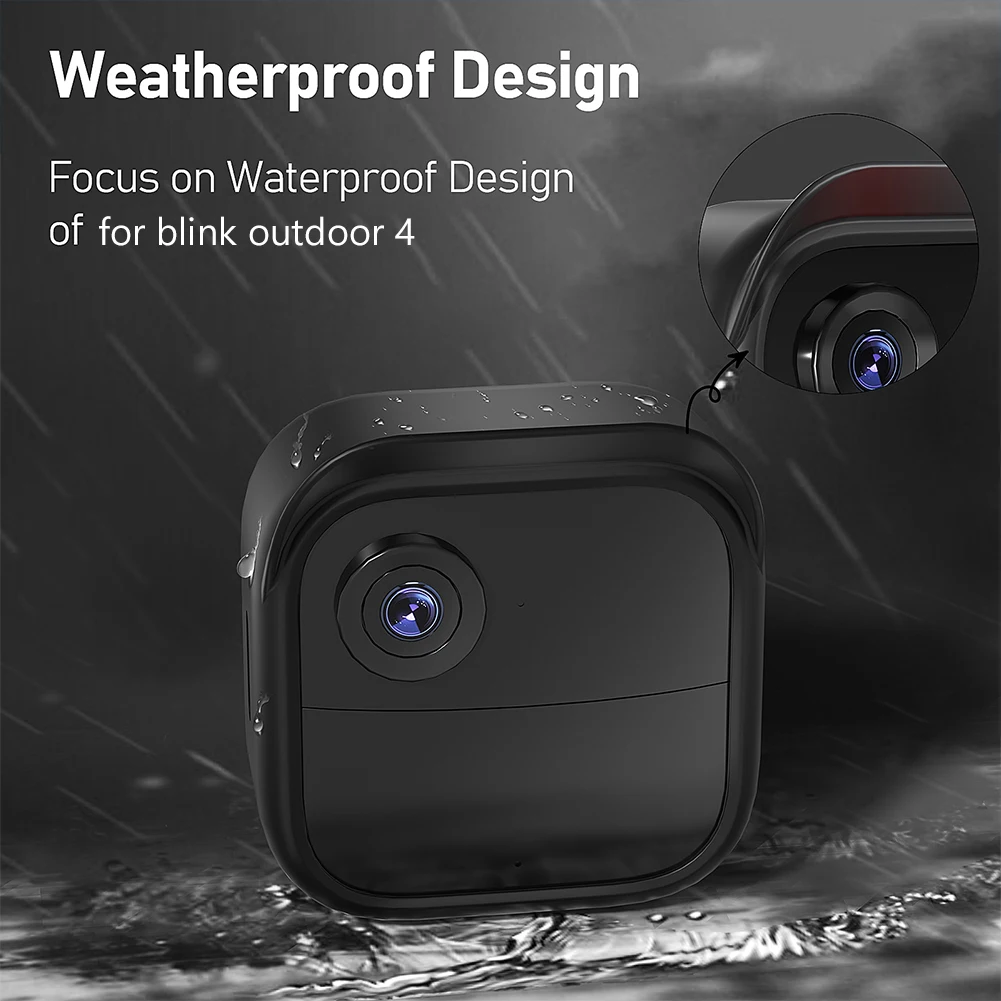 Silicone Case Cover with Hat Brim Silicone Protective Case Camera Cover Against for Blink Outdoor 4 (4th Gen)