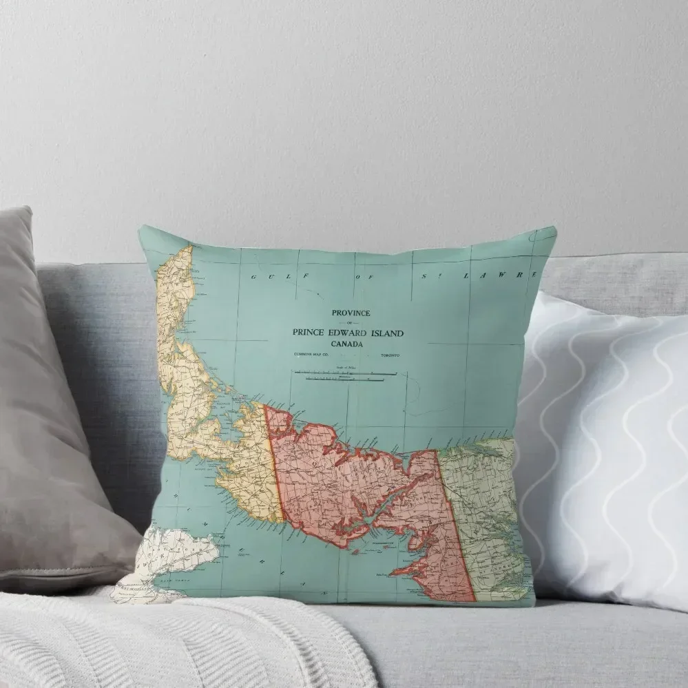 Old Prince Edward Island Map (1925) Vintage Garden of the Gulf Canada Atlas Throw Pillow Cushion Child pillow