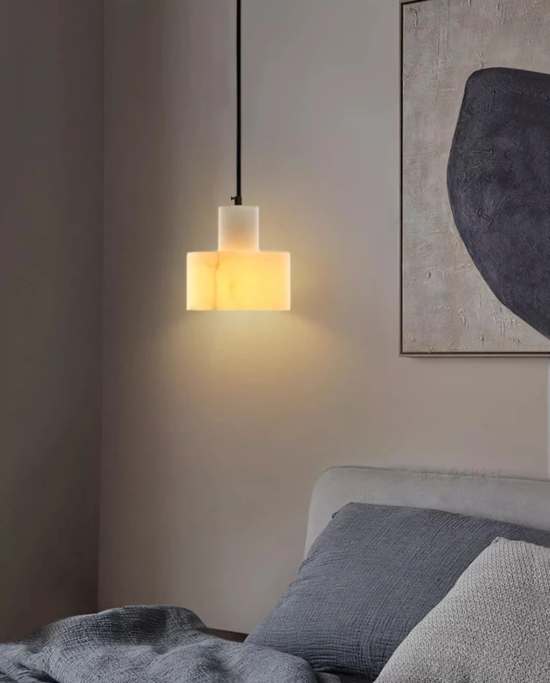Small Pendant Light E27 Bulb Natural Marble