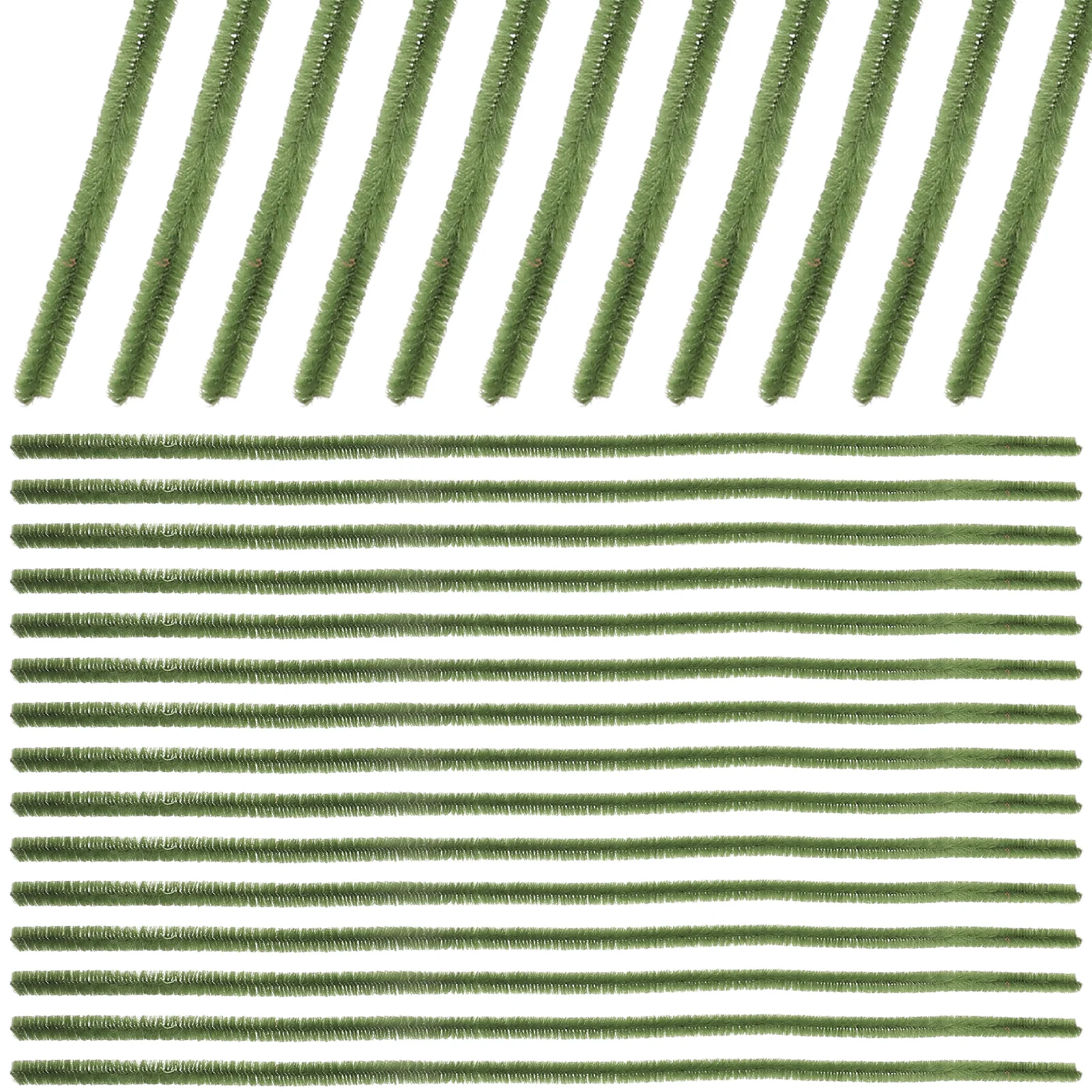 

200 Pcs Twist Bar Fuzzy Craft Stems Sticks Pipe Cleaners Chenille Supplies Green Twisting