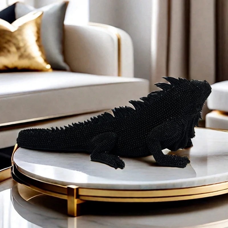 Simulated lizard figurine - living room entrance decoration item - tabletop arrangement - resin - gift giving