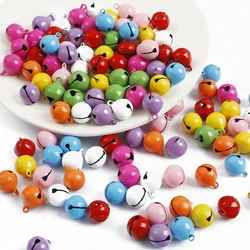 10pcs Colorful Iron Metal Small Jingle Bells Diy Handmade Crafts Xmas Ornament Loose Beads Bell Charms Christmas Tree Decoration