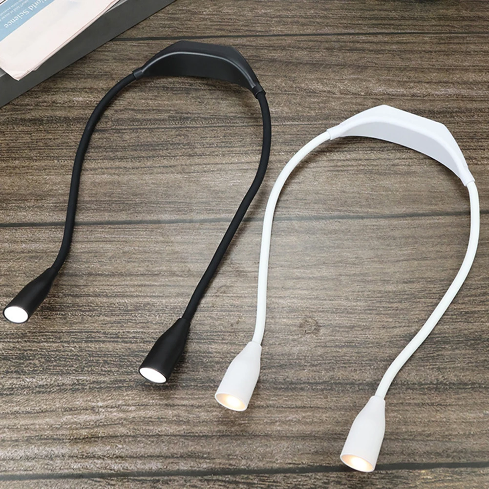 LED Neck Reading Light Bendable Arms Book Light Adjustable Brightness Hands Free  for Reading Knitting Camping Repairing
