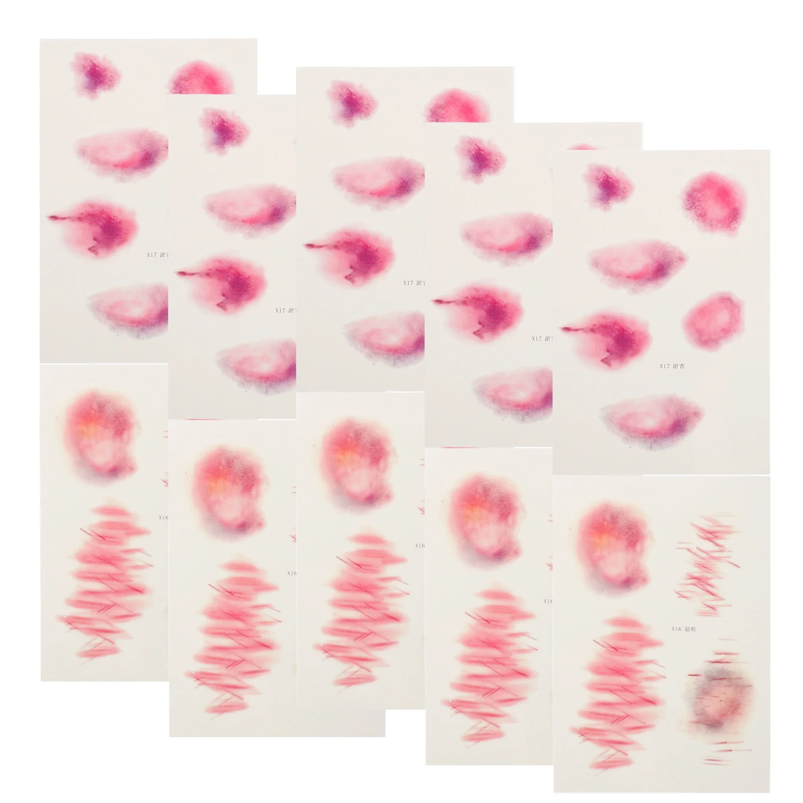 

10 Sheets Scar Tattoo Stickers Halloween Decor Tattoos 3d Horror Prank Props Fake