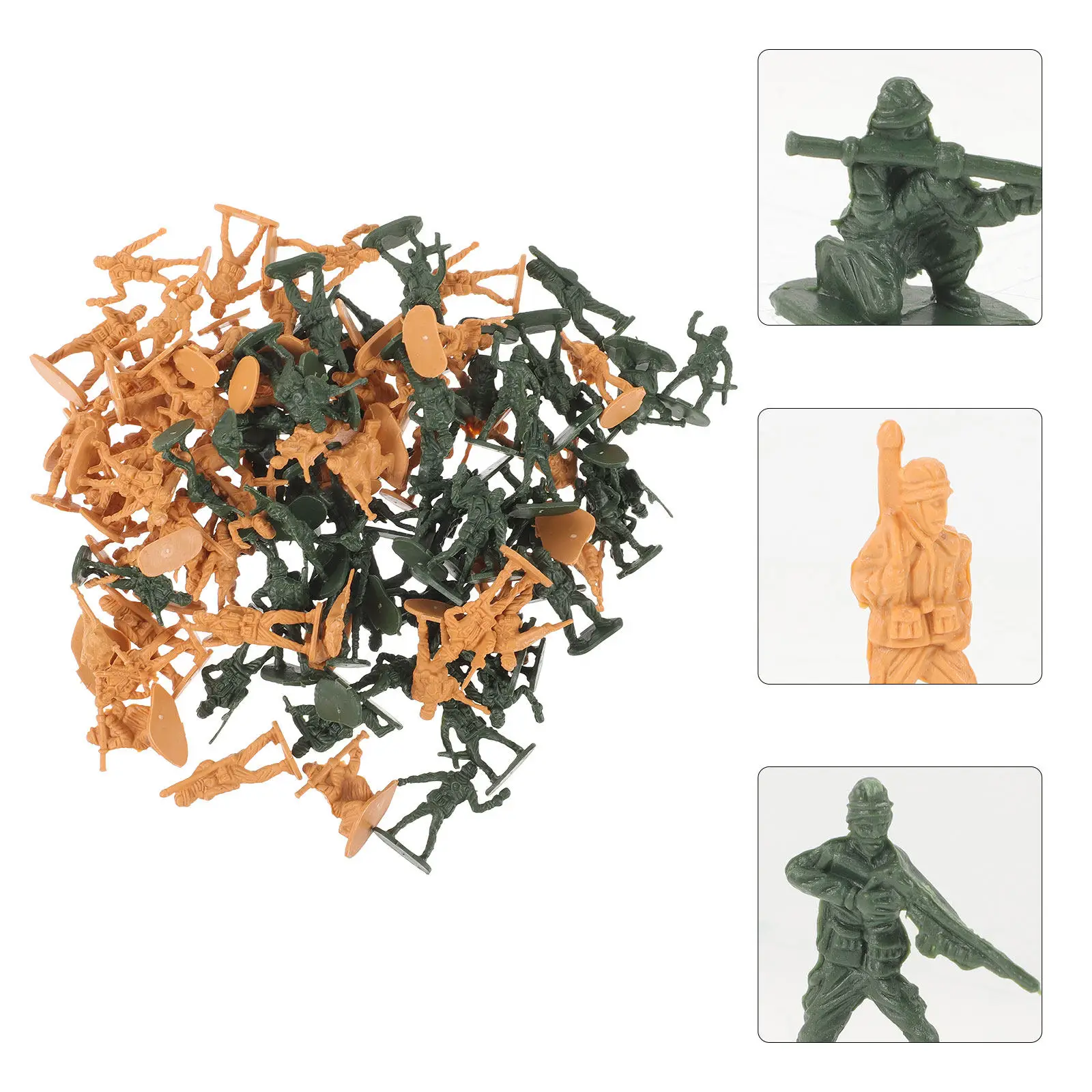 

100Pcs Miniature Soldier Figures Exquisite Paint Mini People Models for Mini Scenes Realistic Small Soldier Figures