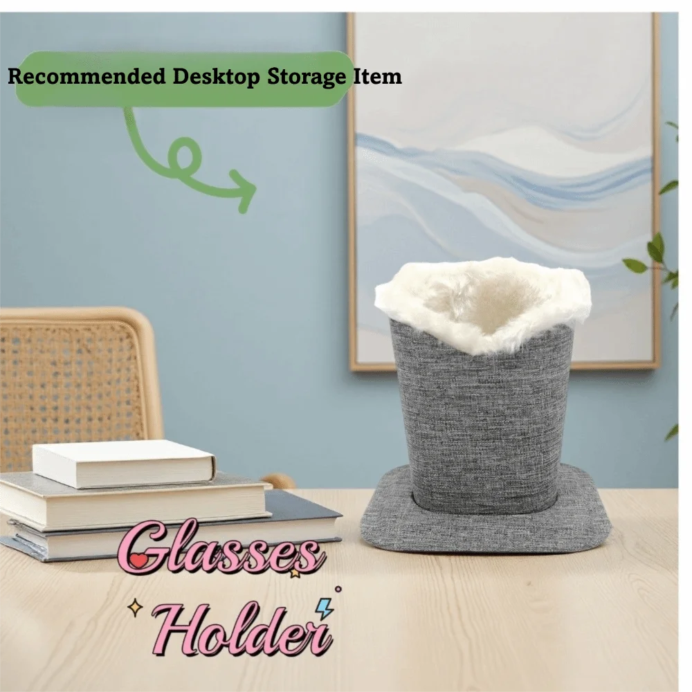 Portable Linen Glasses Box Anti-Scratch Soft Lining Eyeglass Holders Protective Lined Glasses Case Nightstands