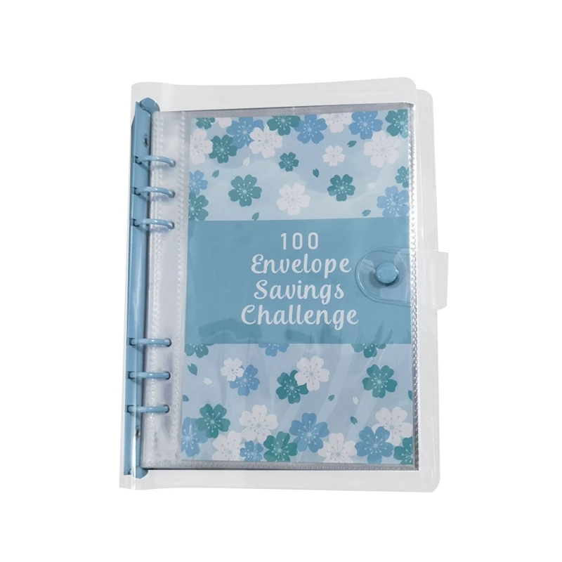 

100 Day Envelope Challenge Binder Savings Binder For Save Money For Budget Planning With Cash Envelopes Blue