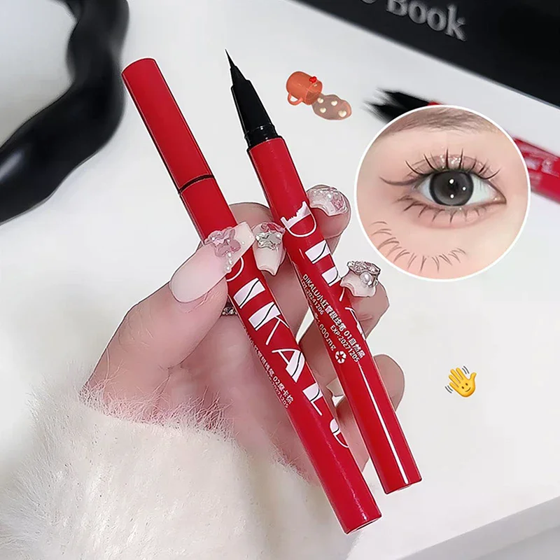 Delineador de Ojos Líquido Ultrafino Dikalu, Efecto Seda, Resistente al Agua, Secado Rápido, Sin Manchas, Natural