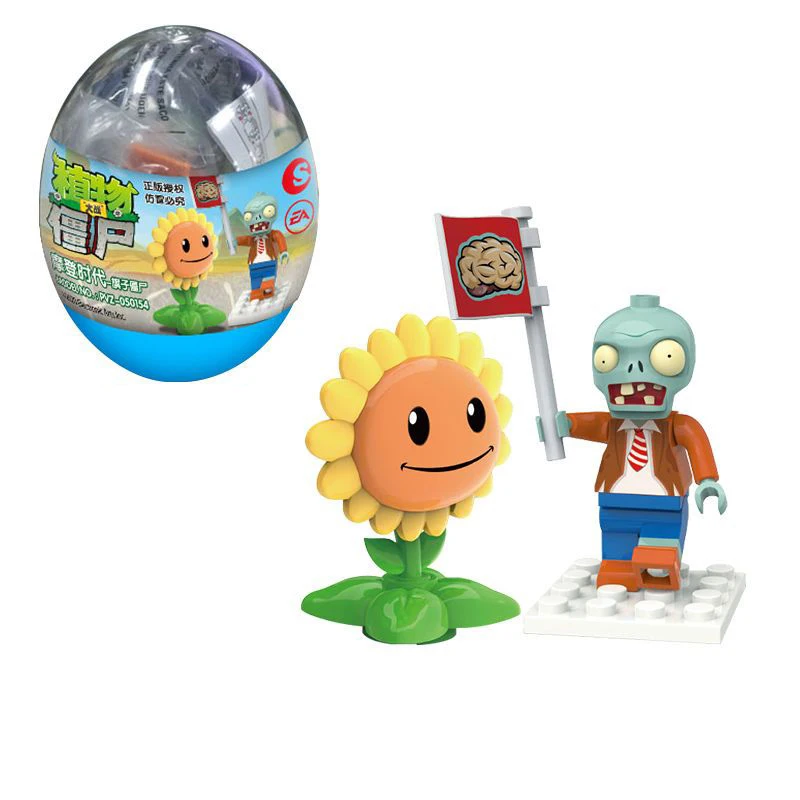 Piante vs. Zombies Anime Figure Peashooter Gatling BOSS Shooter modello in PVC Building Blocks giocattolo educativo regalo di compleanno per bambini