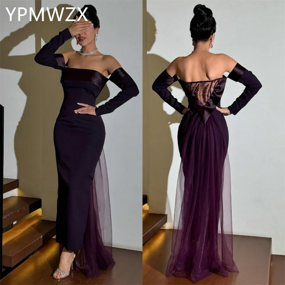 

Customized Evening Dress Formal Women YPMWZX Strapless Sheath Floor Length Skirts Bespoke Occasion Dresses Prom Gown Party Occa