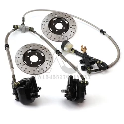 Go kart part Hydraulic Front Rear Brake Calipers Pad Assembly System & brake disc for 150cc 250cc ATV Quad Dirt Bike Dune Buggy