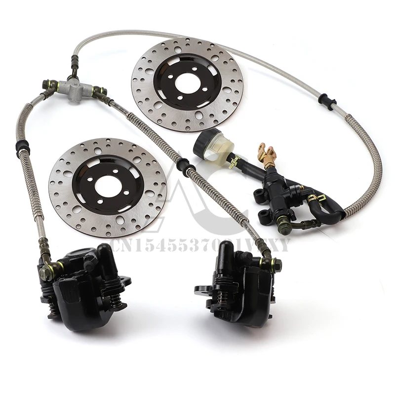 Część gokartowa Hydrauliczne przednie tylne zaciski hamulcowe System montażu klocków i tarcza hamulcowa do 150cc 250cc ATV Quad Dirt Bike Dune Buggy