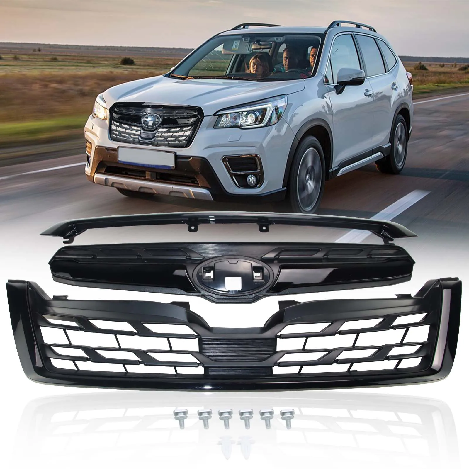 

Front Grill for 2014-2018 Subaru Forester Gloss Balck