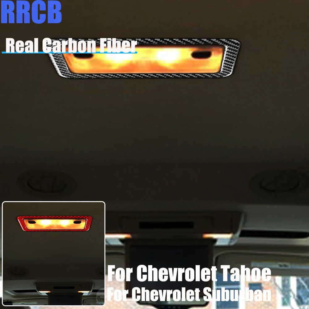 

Real Carbon Fiber Car Accessories Rear Reading Light Decorative Trim Soft Cover Sticker For Chevrolet Tahoe/Suburban 2007-2014