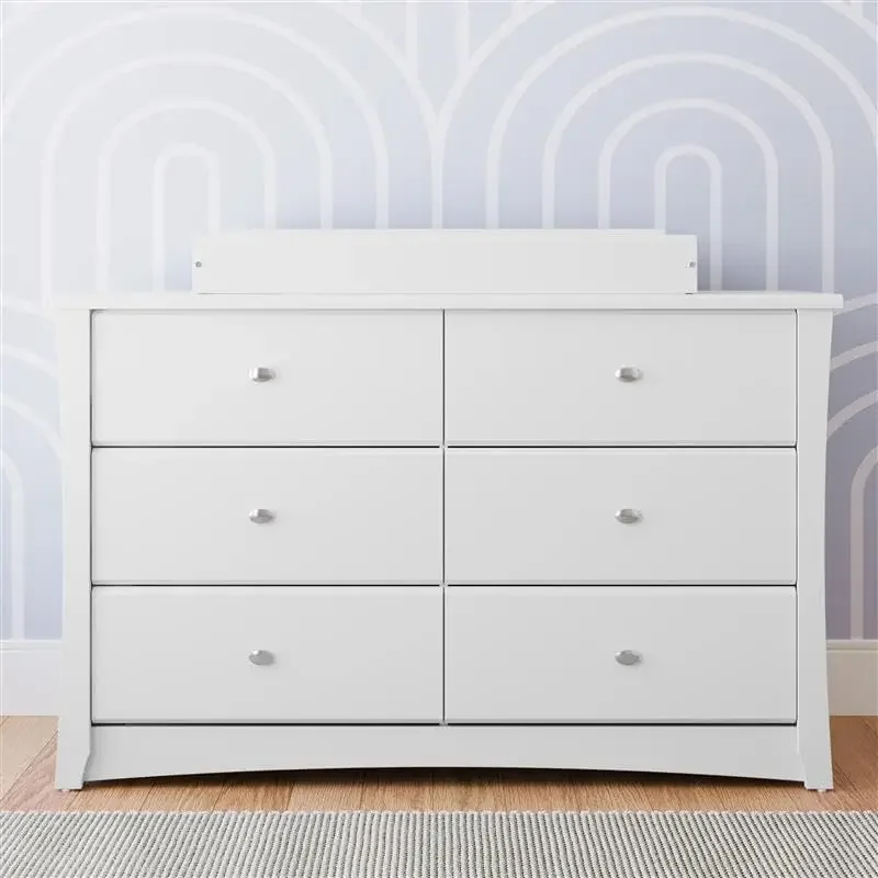 Double Dresser (White) – GREENGUARD Gold Certified, Kids Dresser Drawer Organizer For Nursery, Chest of Drawers