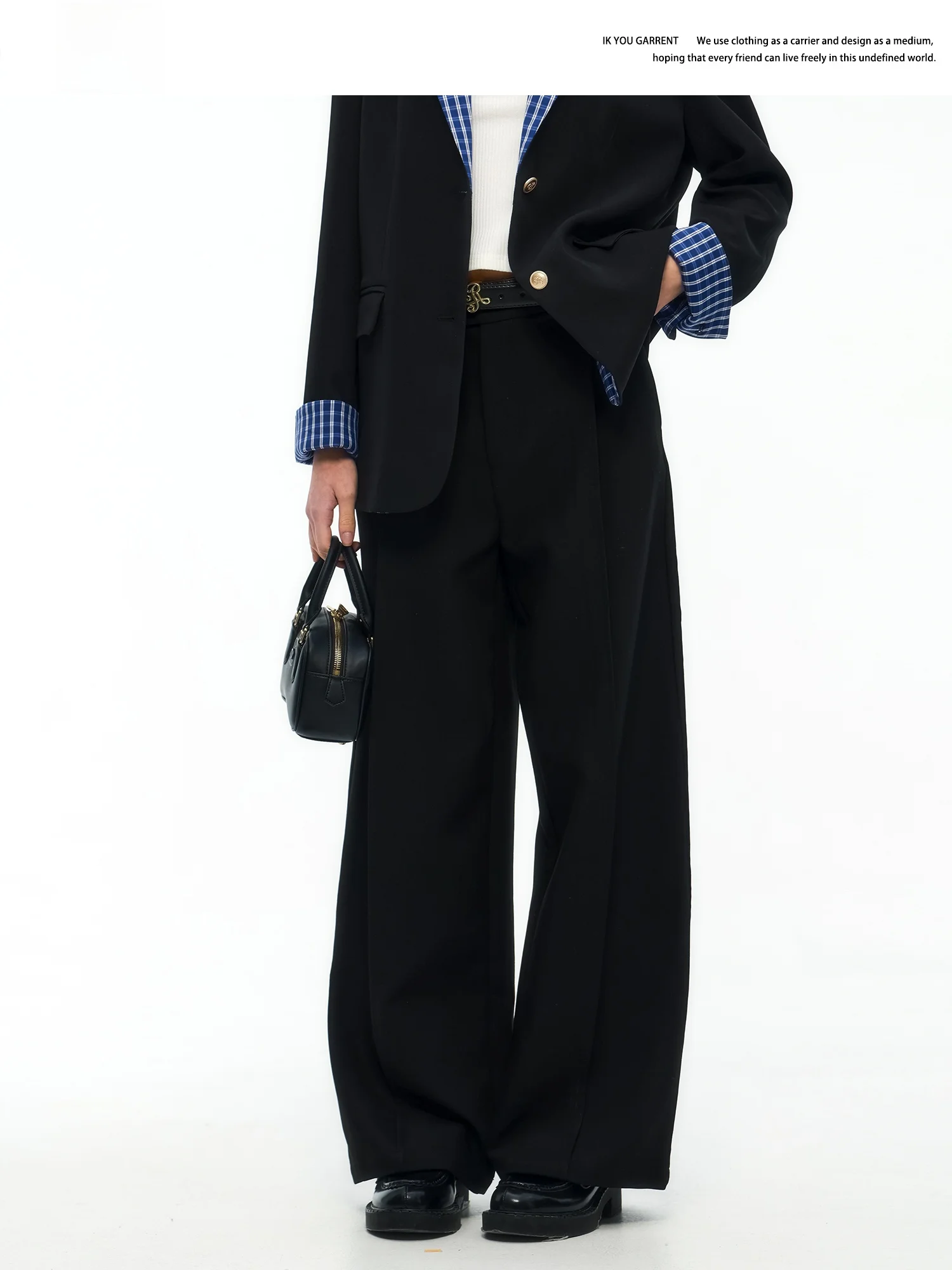 

Прямые широкие брюки с высокой талией для женщин, повседневные длинные брюки, весна 2025, новинка, утягивающие брюки длиной до пола