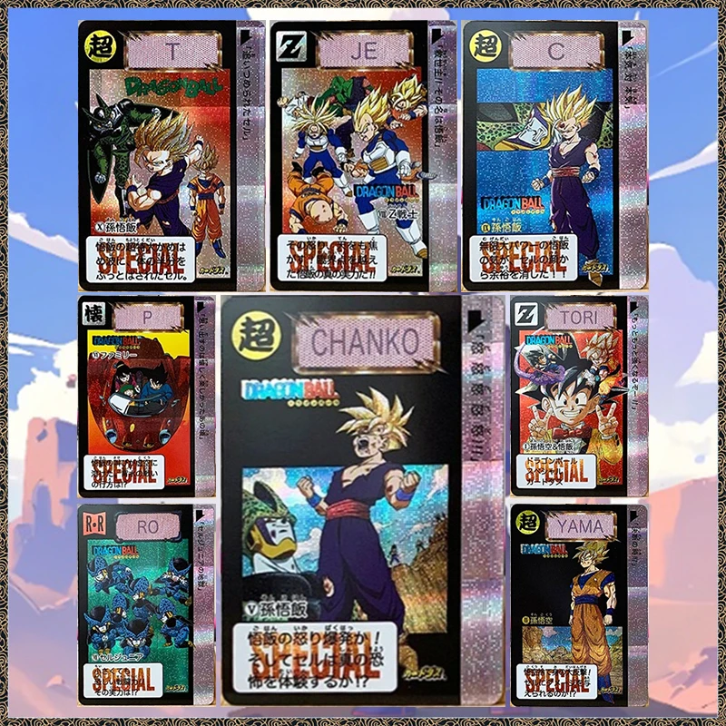 Anime Dragon Ball DIY ACG Son Gohan Piccolo Krillin Vegeta Yonsei Cell Jr Chichi Refraction Collectible Cards Birthday Toy Gift