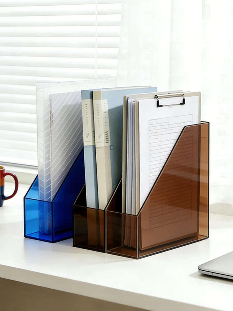 acrylic-bookshelf-office-desktop-organizer-student-book-sorting-rack-fashion-simple-document-material-a4-square-storage-box