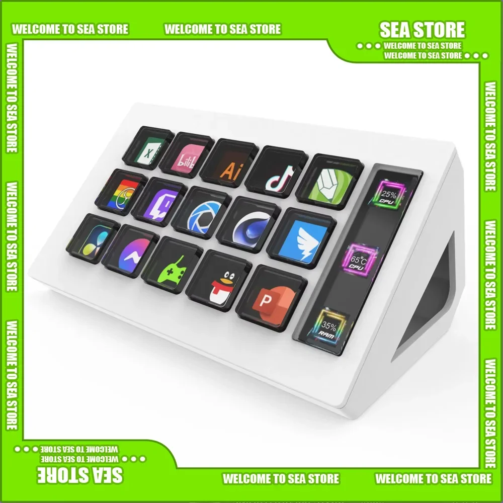 Mirabox StreamDeck 293s Visual PC Keyboards 15Keys LCD Controller Custom Button Windows/MacOS Kryboard Live Gaming Accessories