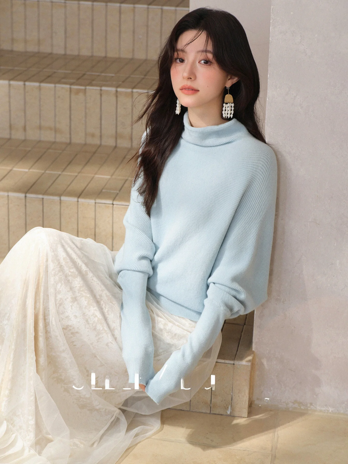 

Ele Velvet f Skirt with Lace Netting And Elastic Waist for Women Gentle Sle Spring Collection by Rabbit