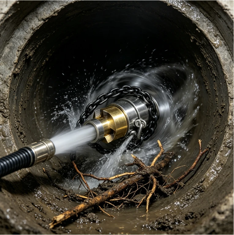 0.5KG Rotating Stainless Steel Pagoda Chain Nozzle Sewer Pipe Dredging Accessory For Grease And Pipeline Cleaning Machine